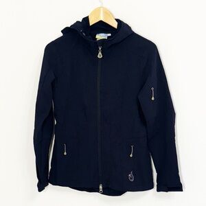 ISIS Black Nylon Hooded Jacket Wind & Weather Resistant Size 4 Or Small